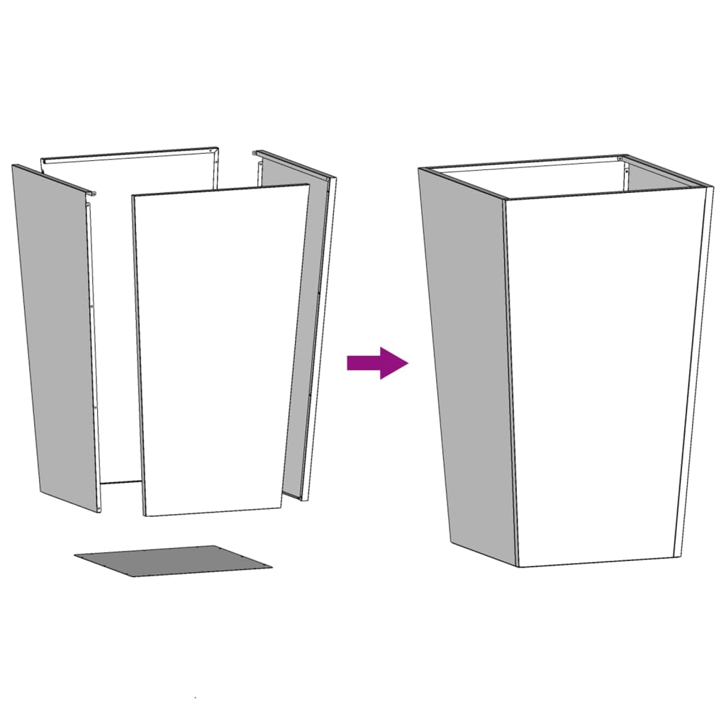 Fioriera da Giardino Nera 45x45x75 cm in Acciaio