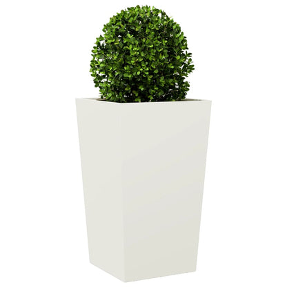 Fioriera da Giardino Bianca 45x45x75 cm in Acciaio - homemem39