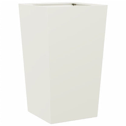 Fioriere da Giardino 2 pz Bianche 45x45x75 cm in Acciaio