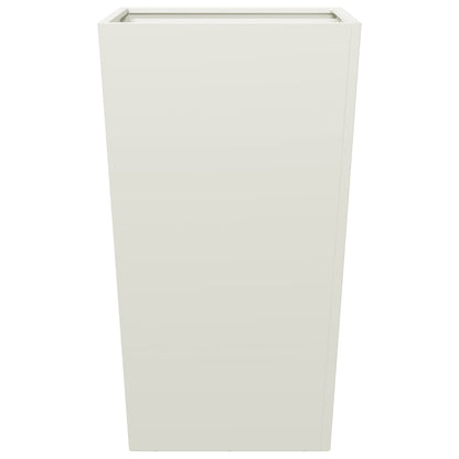 Fioriere da Giardino 2 pz Bianche 45x45x75 cm in Acciaio