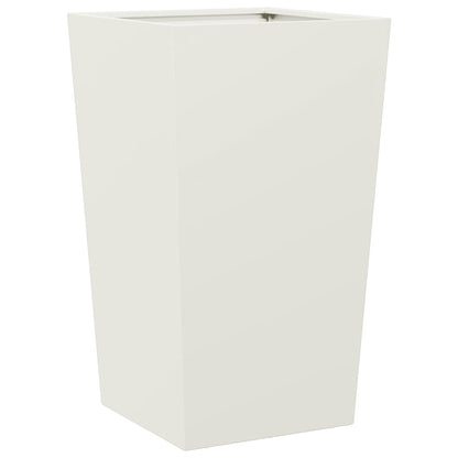 Fioriere da Giardino 2 pz Bianche 45x45x75 cm in Acciaio