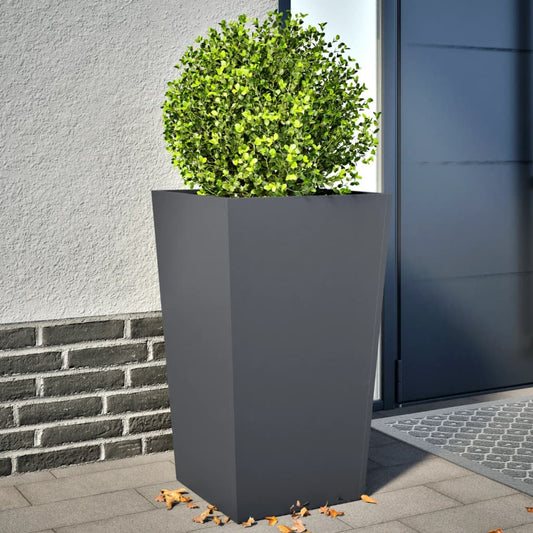 Fioriere da Giardino 2 pz Antracite 45x45x75 cm in Acciaio - homemem39