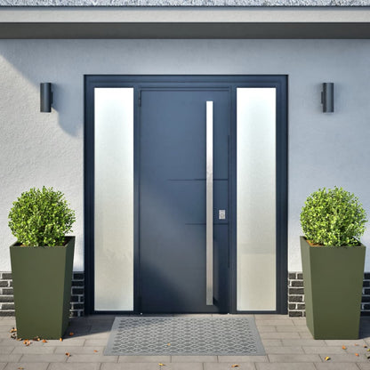 Fioriere da Giardino 2 pz Verde Oliva 45x45x75 cm in Acciaio | homemem39
