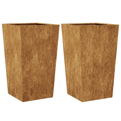 Fioriere da Giardino 2 pz 45x45x75 cm in Acciaio Corten - homemem39