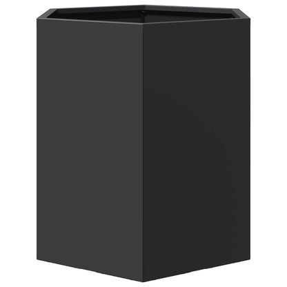 Fioriere da Giardino 2 pz Esagono Nero 46x40x45 cm Acciaio