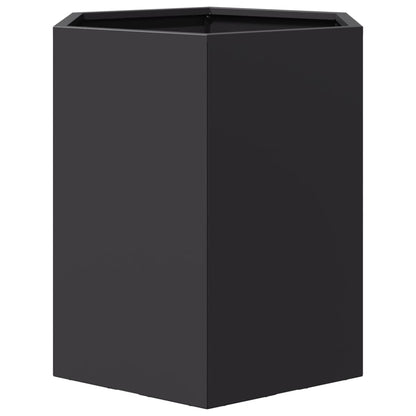 Fioriere da Giardino 2 pz Esagono Nero 46x40x45 cm Acciaio