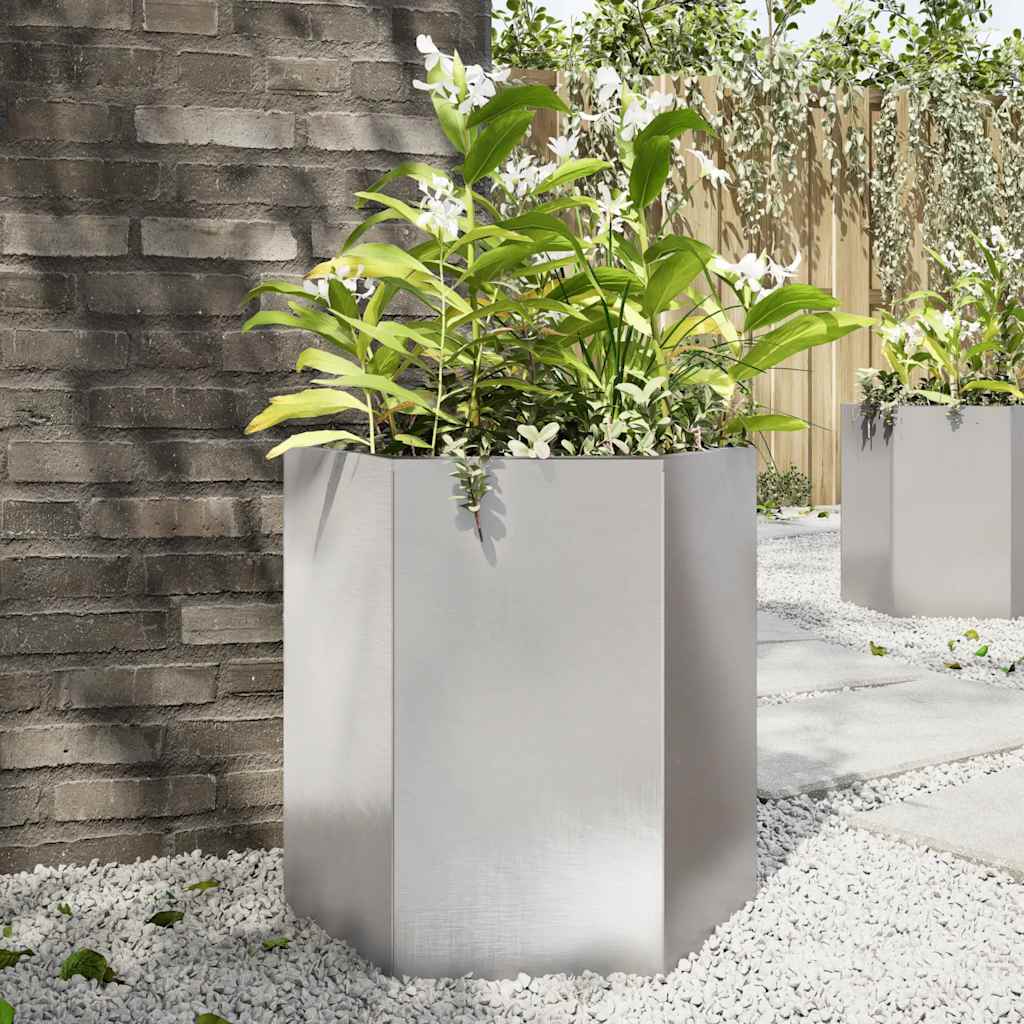 Fioriera da Giardino Esagono 46x40x45 cm in Acciaio - homemem39