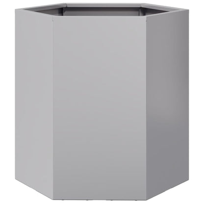 Fioriere da Giardino 2 pz Esagono 46x40x45cm Acciaio Zincato - homemem39