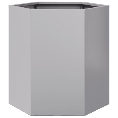 Fioriere da Giardino 2 pz Esagono 46x40x45cm Acciaio Zincato