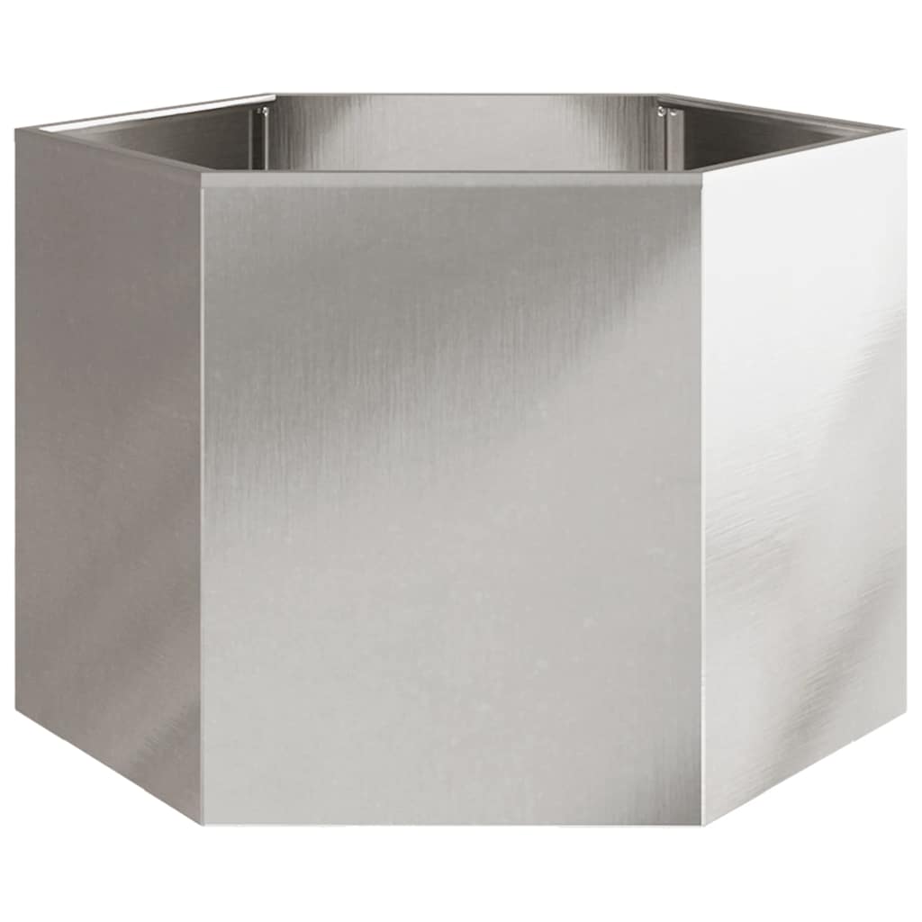Fioriera da Giardino Esagono 69x60x45 cm in Acciaio Inox - homemem39