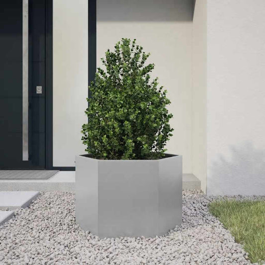 Fioriera Esagono 69x60x45 cm in Acciaio Zincato