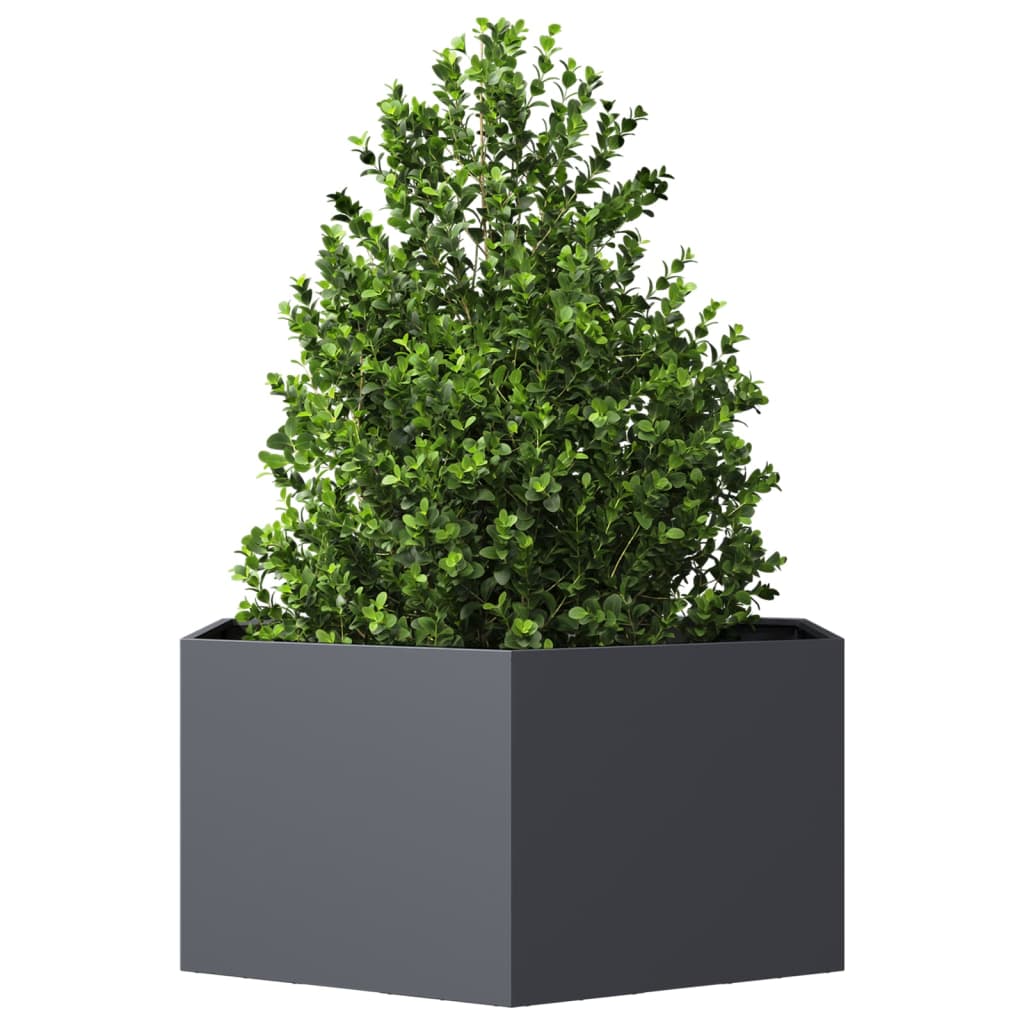 Fioriera da Giardino Antracite Esagono 104x90x45 cm in Acciaio | homemem39