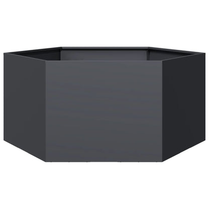 Fioriera da Giardino Antracite Esagono 104x90x45 cm in Acciaio | homemem39