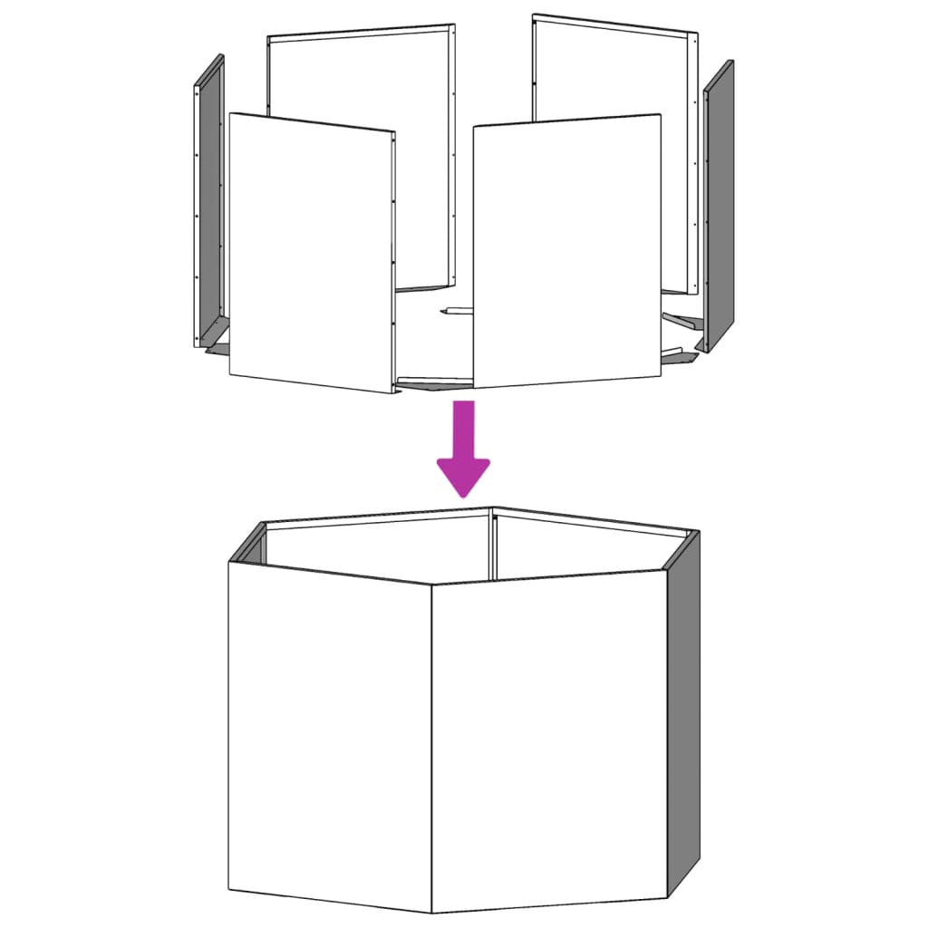 Fioriera da Giardino Antracite Esagono 104x90x45 cm in Acciaio | homemem39