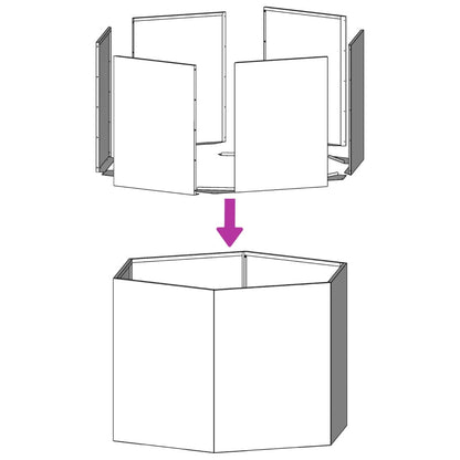 Fioriera da Giardino Antracite Esagono 104x90x45 cm in Acciaio | homemem39