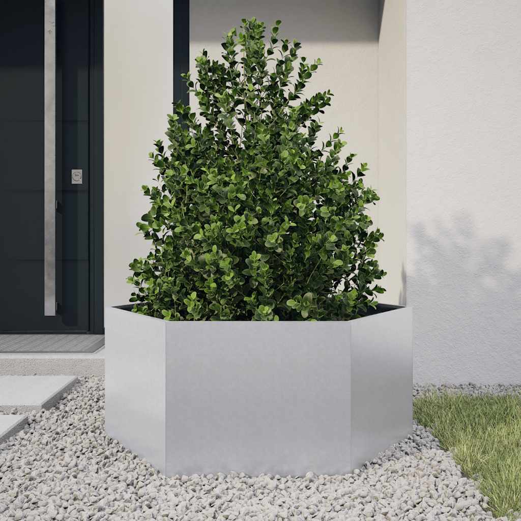 Fioriera da Giardino Esagono 104x90x45 cm in Acciaio Zincato | homemem39