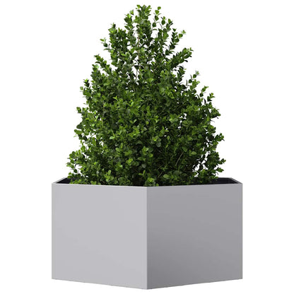 Fioriera da Giardino Esagono 104x90x45 cm in Acciaio Zincato | homemem39