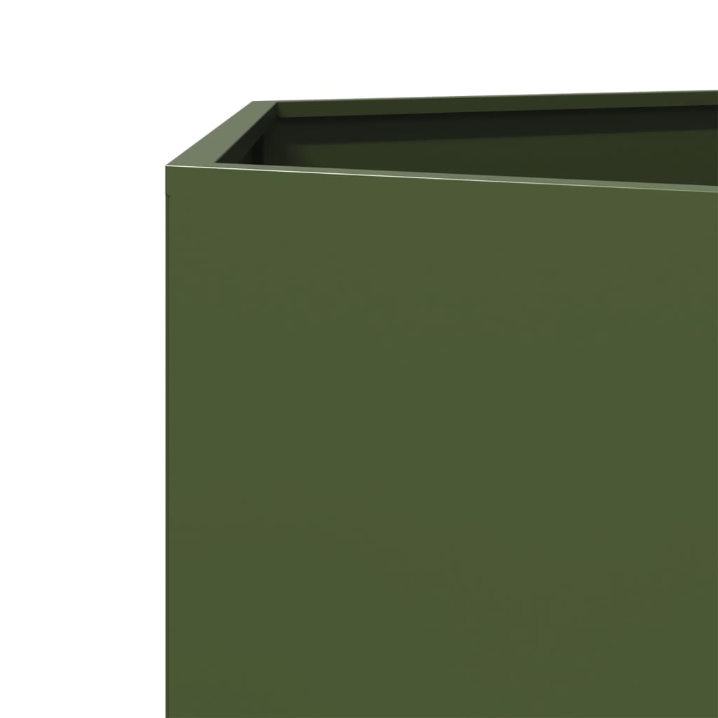 Fioriera da Giardino Verde Oliva Esagono 138x120x45 cm Acciaio