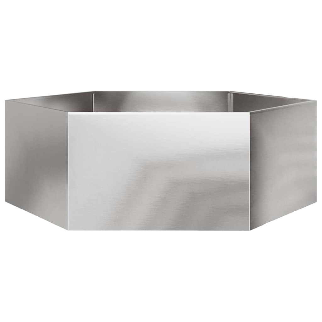 Fioriera da Giardino Esagono 138x120x45 cm in Acciaio Inox - homemem39