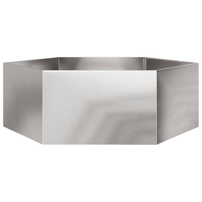 Fioriera da Giardino Esagono 138x120x45 cm in Acciaio Inox - homemem39