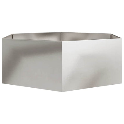 Fioriera da Giardino Esagono 138x120x45 cm in Acciaio Inox - homemem39