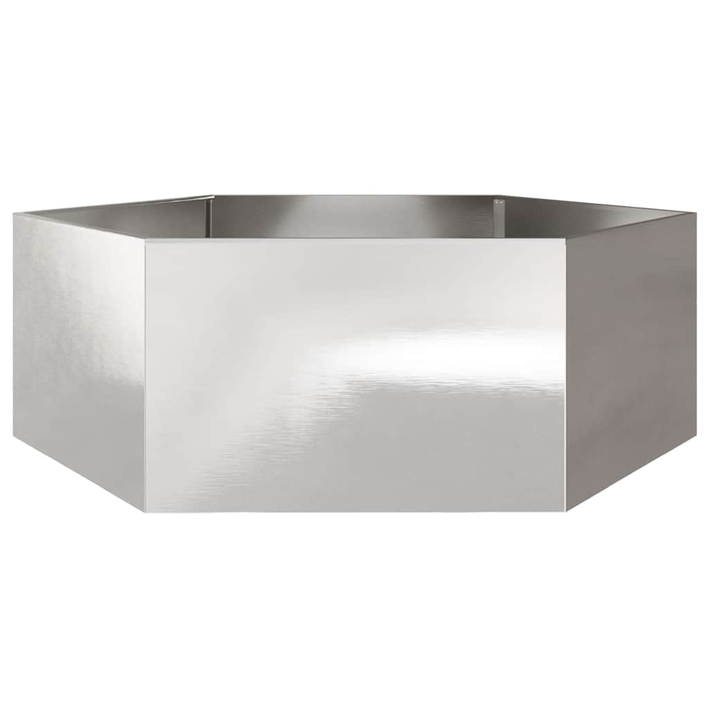 Fioriera da Giardino Esagono 138x120x45 cm in Acciaio Inox - homemem39