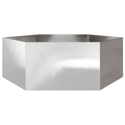Fioriera da Giardino Esagono 138x120x45 cm in Acciaio Inox - homemem39