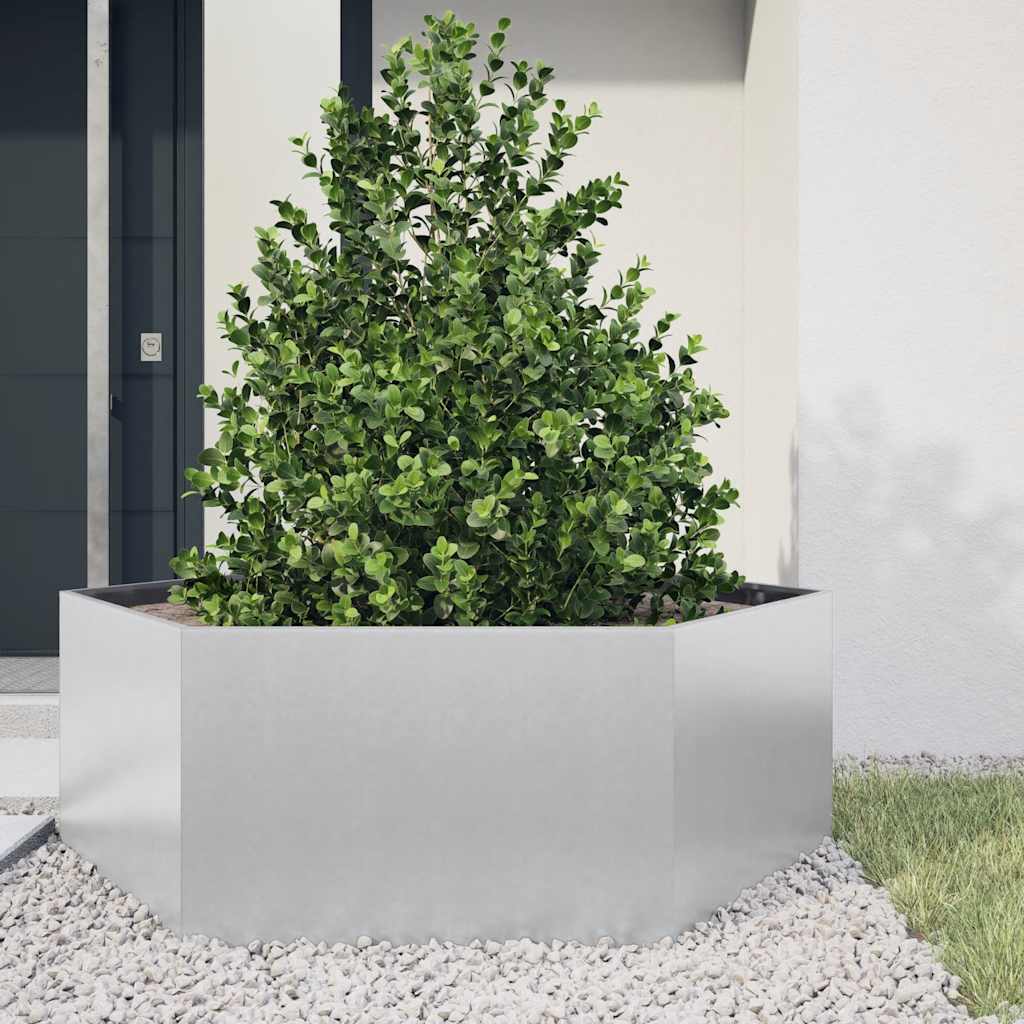 Fioriera da Giardino Esagono in Acciaio Zincato
