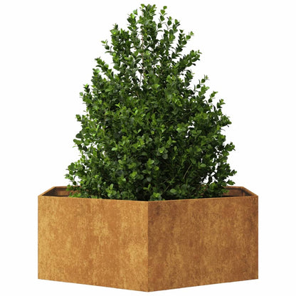 Fioriera da Giardino Esagono 138x120x45 cm in Acciaio Corten - homemem39