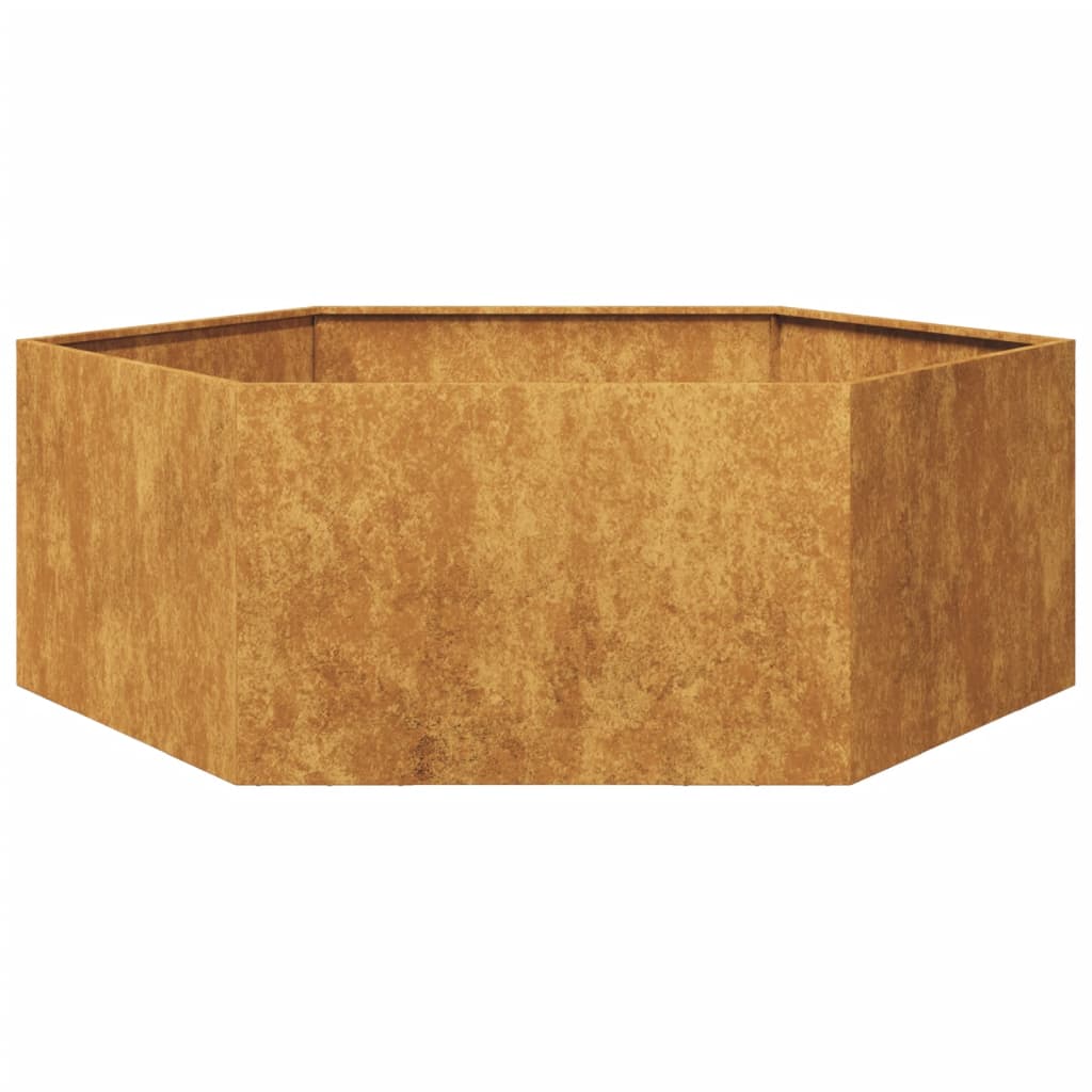 Fioriera da Giardino Esagono 138x120x45 cm in Acciaio Corten - homemem39