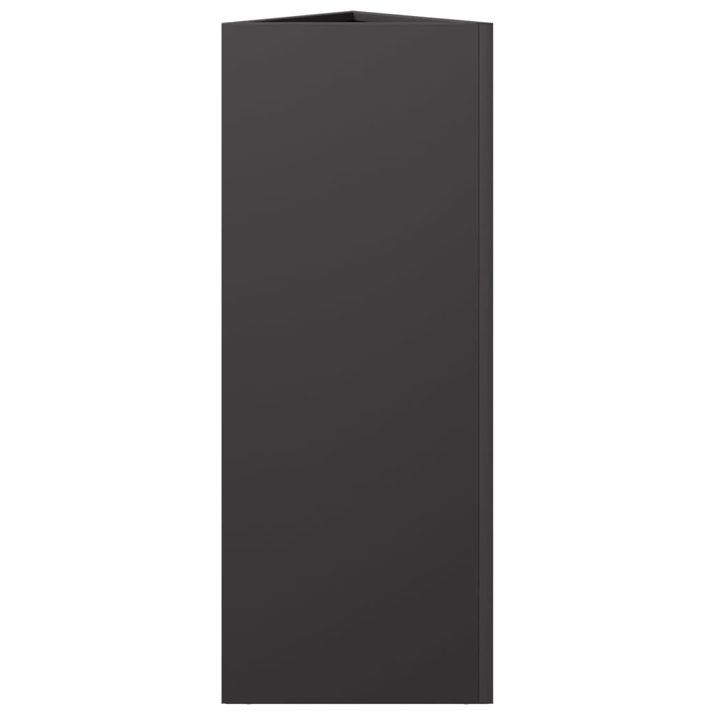 Fioriere da Giardino 2 pz Nere Triangolari 30x26x75 cm Acciaio - homemem39