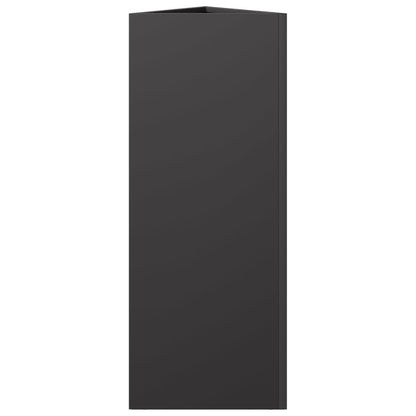 Fioriere da Giardino 2 pz Nere Triangolari 30x26x75 cm Acciaio - homemem39