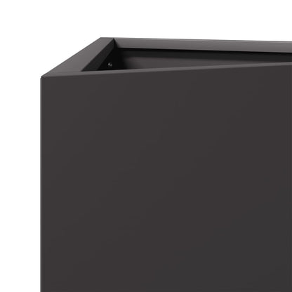 Fioriere da Giardino 2 pz Nere Triangolari 30x26x75 cm Acciaio - homemem39