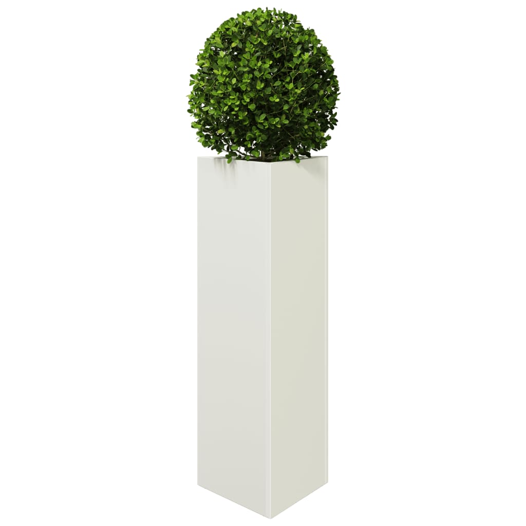 Fioriera da Giardino Bianca Triangolare 30x26x75 cm in Acciaio - homemem39