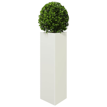 Fioriera da Giardino Bianca Triangolare 30x26x75 cm in Acciaio - homemem39
