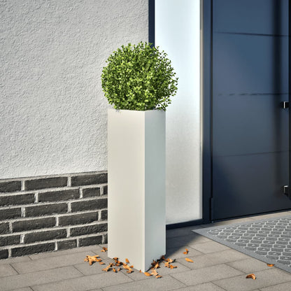 Fioriera da Giardino Bianca Triangolare 30x26x75 cm in Acciaio - homemem39