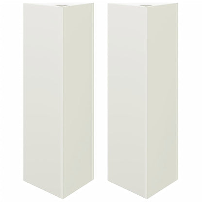 Fioriere 2 pz Bianche Triangolari 30x26x75 cm in Acciaio - homemem39