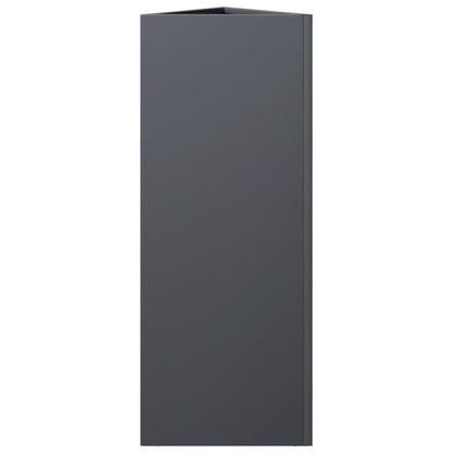 Fioriera da Giardino Antracite Triangolare 30x26x75 cm Acciaio - homemem39