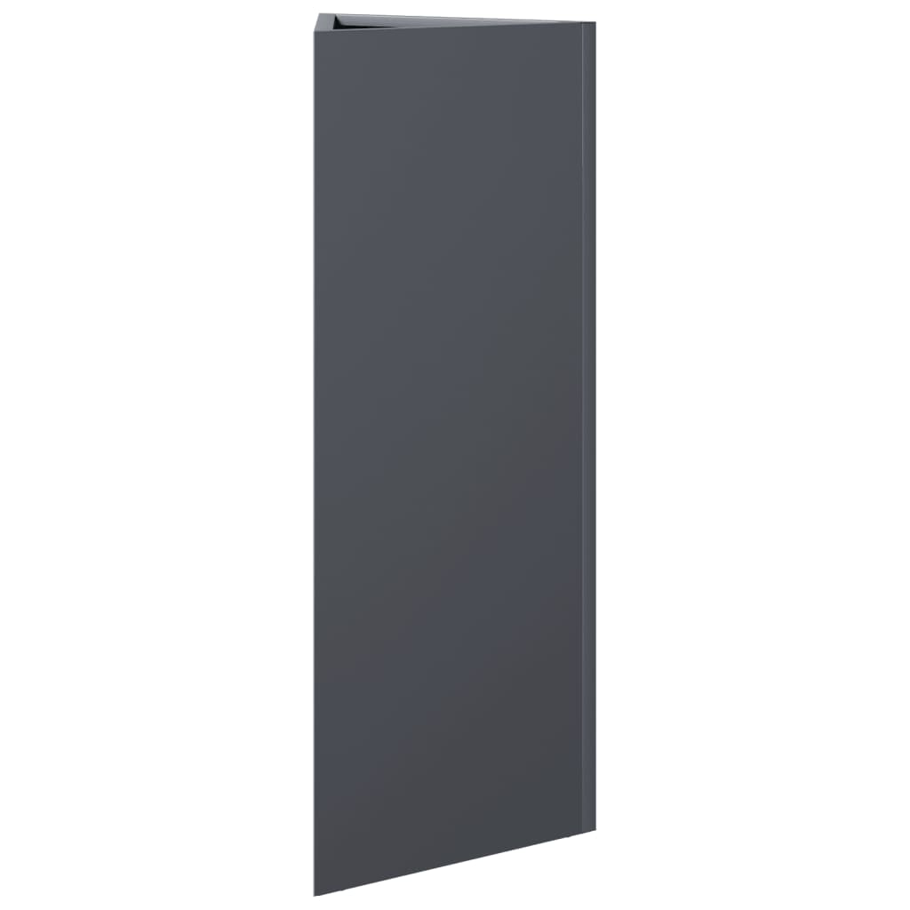 Fioriere 2 pz Antracite Triangolari 30x26x75 cm in Acciaio - homemem39