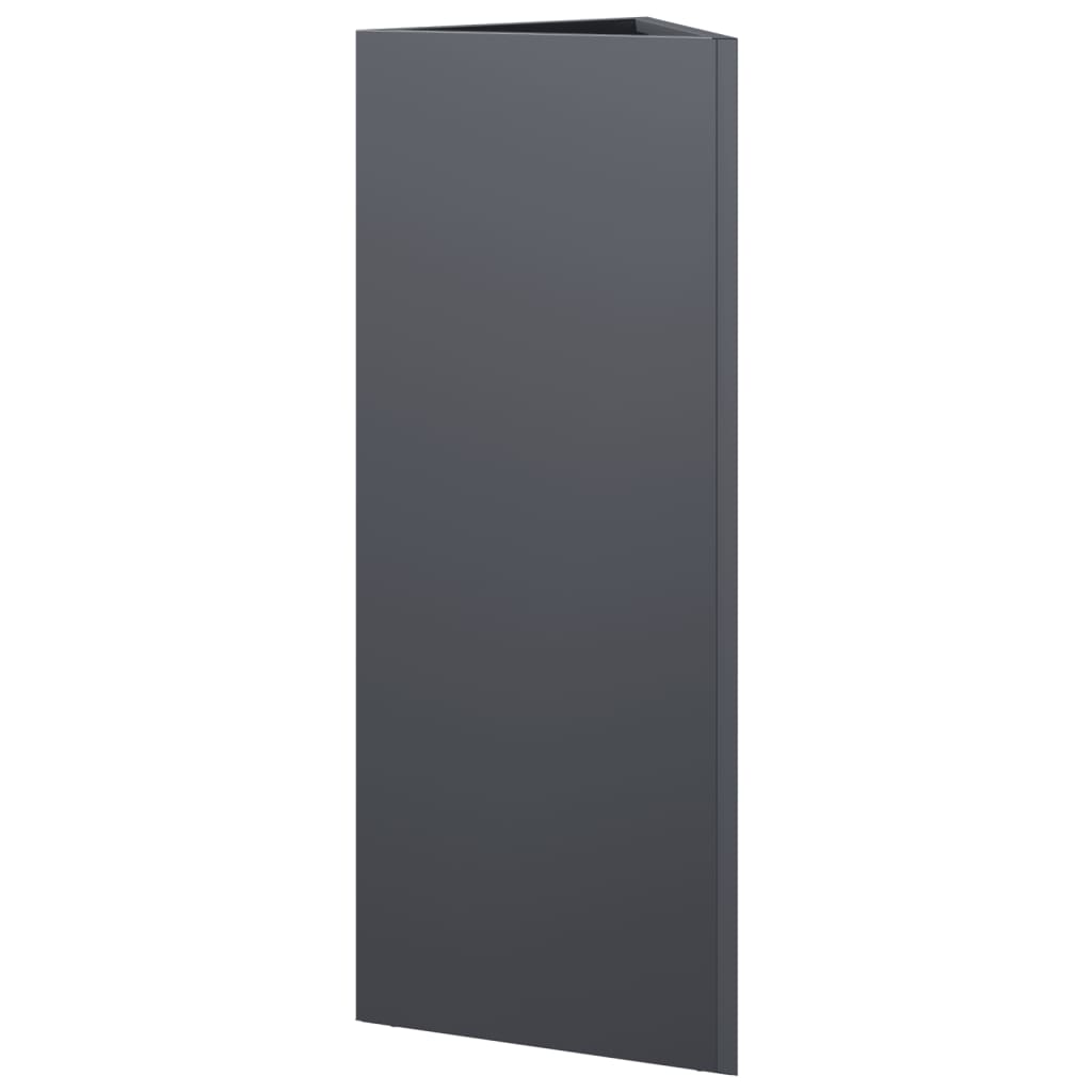 Fioriere 2 pz Antracite Triangolari 30x26x75 cm in Acciaio - homemem39