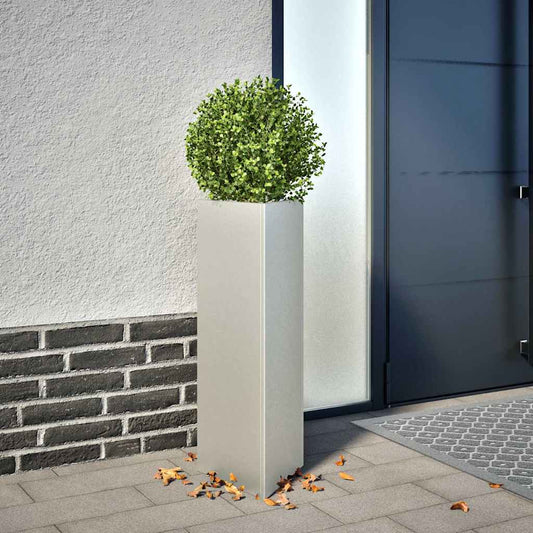 Fioriera da Giardino Triangolare 30x26x75 cm in Acciaio Inox