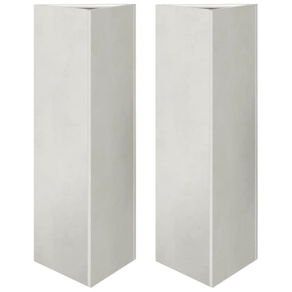 Fioriere da Giardino 2 pz Triangolari 35x35x75 cm Acciaio Inox - homemem39