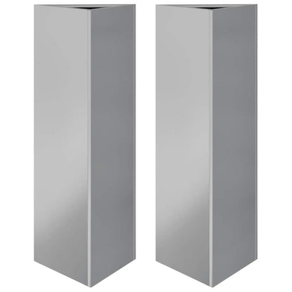 Fioriere 2 pz Triangolari 30x26x75 cm in Acciaio Zincato | homemem39