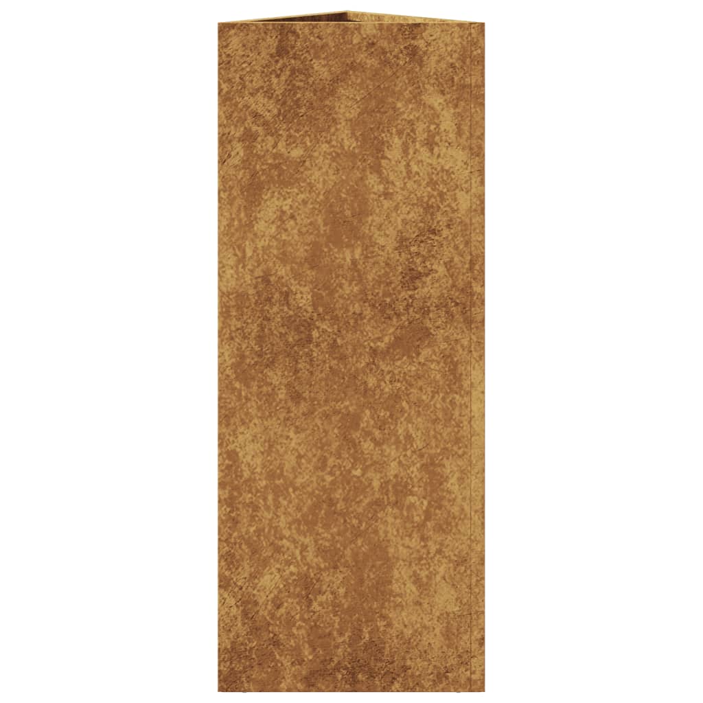 Fioriera da Giardino Triangolare 30x26x75 cm in Acciaio Corten - homemem39