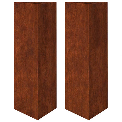 Fioriere da Giardino 2 pz Triangolari Acciaio Corten