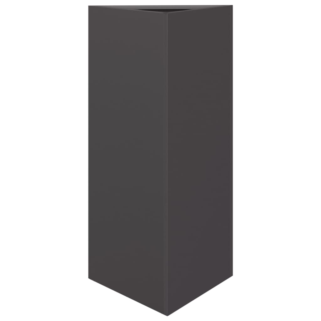Fioriere da Giardino 2 pz Nere Triangolari 40x34,5x70cm Acciaio - homemem39