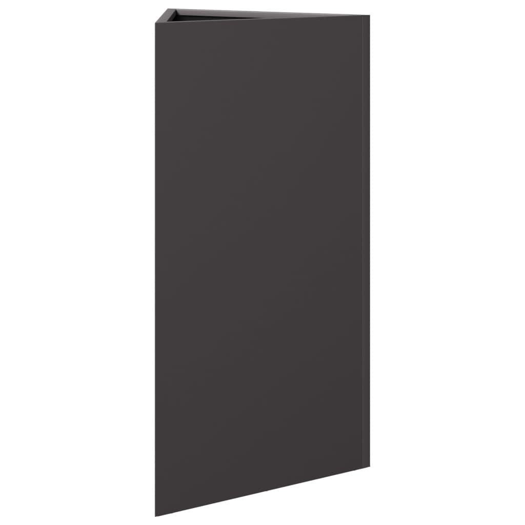 Fioriere da Giardino 2 pz Nere Triangolari 40x34,5x70cm Acciaio - homemem39