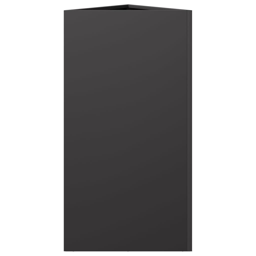 Fioriere da Giardino 2 pz Nere Triangolari 40x34,5x70cm Acciaio - homemem39