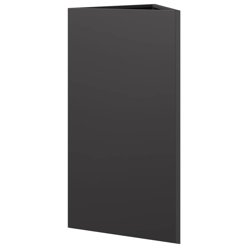 Fioriere da Giardino 2 pz Nere Triangolari 40x34,5x70cm Acciaio - homemem39