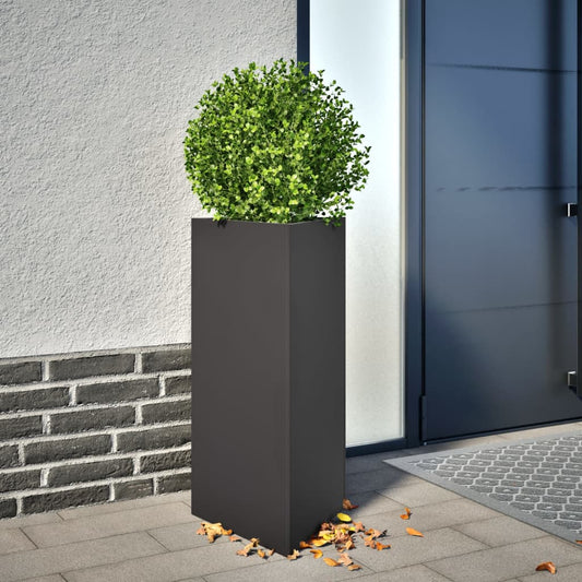 Fioriere da Giardino 2 pz Nere Triangolari 40x34,5x70cm Acciaio - homemem39